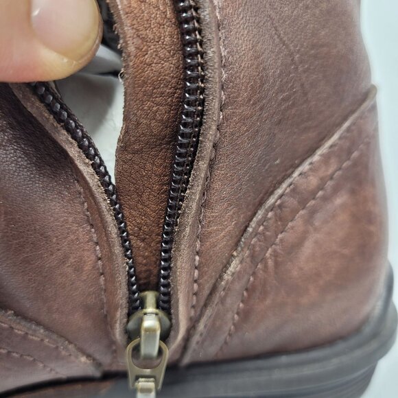 Ugg Bellevue Women's Sz 6.5 Leather & Genuine Sheepskin Wool Winter Boots Brown - Picture 13 of 16